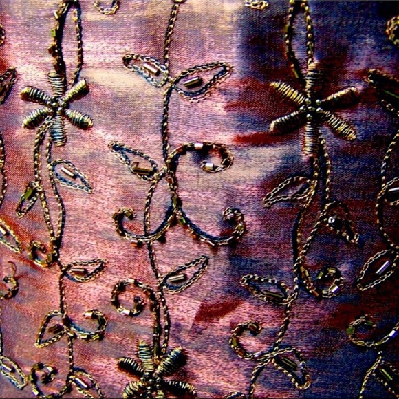 Dave & Johnny Full Length Copper Gown Dress - Picture 3 of 11